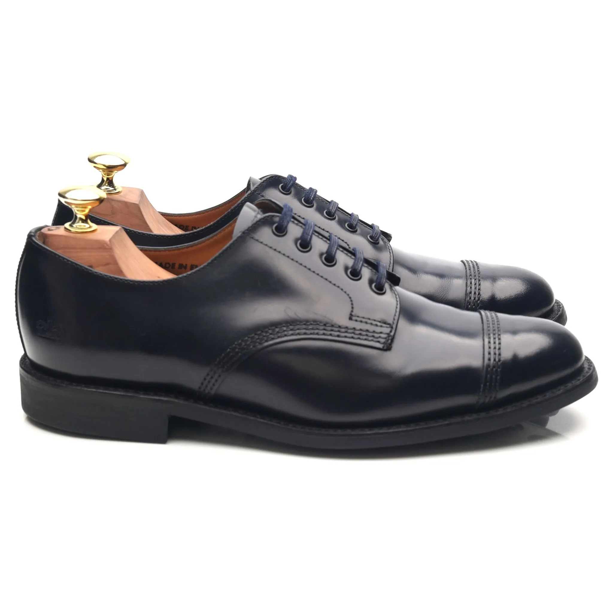 '1128' Navy Blue Leather Derby UK 7 F