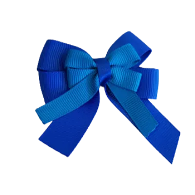 Amore Hair Bow - Plain Colour - Royal Blue and Centre Ribbon (31 colours Top)