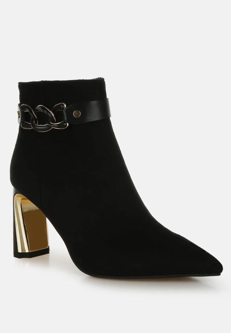 Antares Chain Belt Detail Ankle Boots