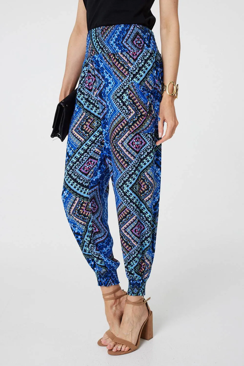 Aztec Print High Waist Harem Pants