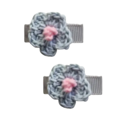 Baby Non Slip Hair Clip - Crochet Flower (14 Colours)