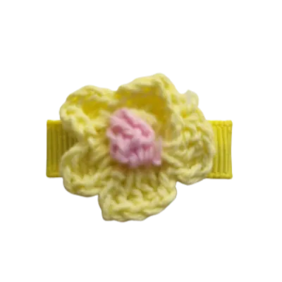 Baby Non Slip Hair Clip - Crochet Flower (14 Colours)