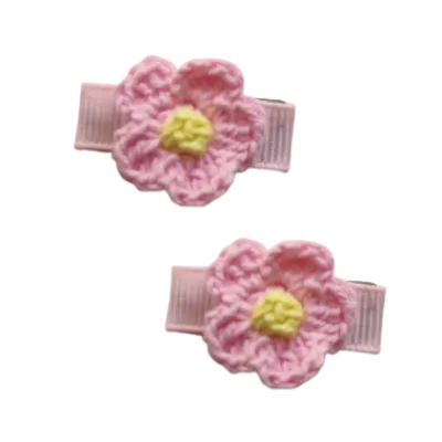 Baby Non Slip Hair Clip - Crochet Flower (14 Colours)