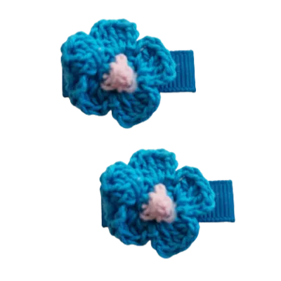 Baby Non Slip Hair Clip - Crochet Flower (14 Colours)