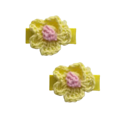 Baby Non Slip Hair Clip - Crochet Flower (14 Colours)