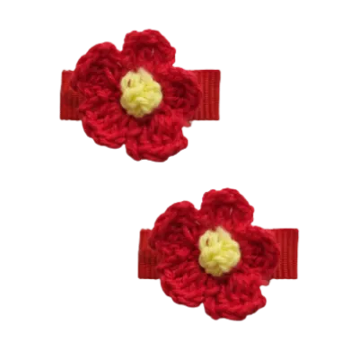 Baby Non Slip Hair Clip - Crochet Flower (14 Colours)