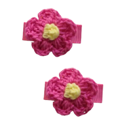 Baby Non Slip Hair Clip - Crochet Flower (14 Colours)