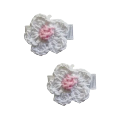 Baby Non Slip Hair Clip - Crochet Flower (14 Colours)