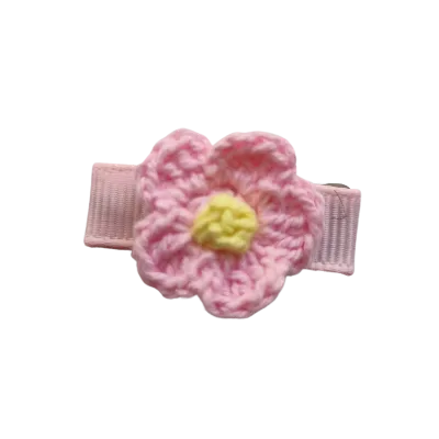 Baby Non Slip Hair Clip - Crochet Flower (14 Colours)