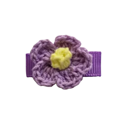 Baby Non Slip Hair Clip - Crochet Flower (14 Colours)