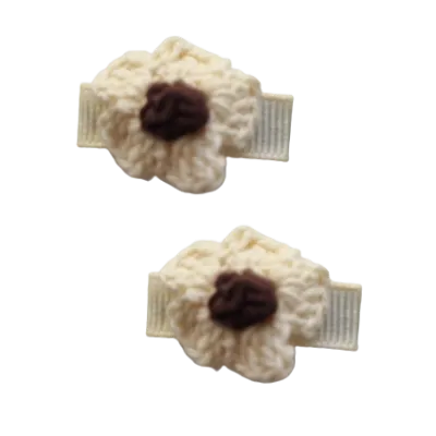 Baby Non Slip Hair Clip - Crochet Flower (14 Colours)