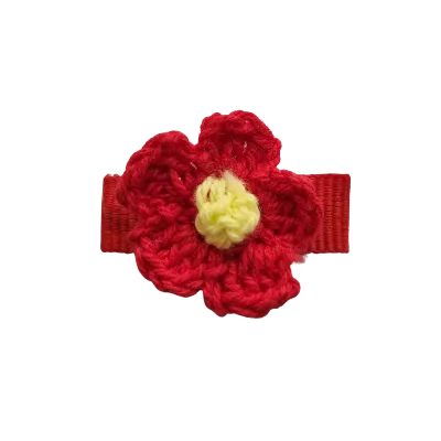 Baby Non Slip Hair Clip - Crochet Flower (14 Colours)