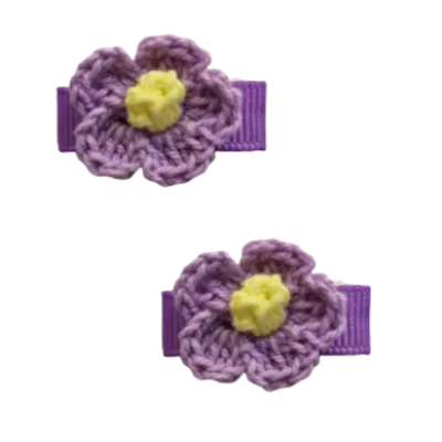 Baby Non Slip Hair Clip - Crochet Flower (14 Colours)