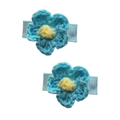 Baby Non Slip Hair Clip - Crochet Flower (14 Colours)