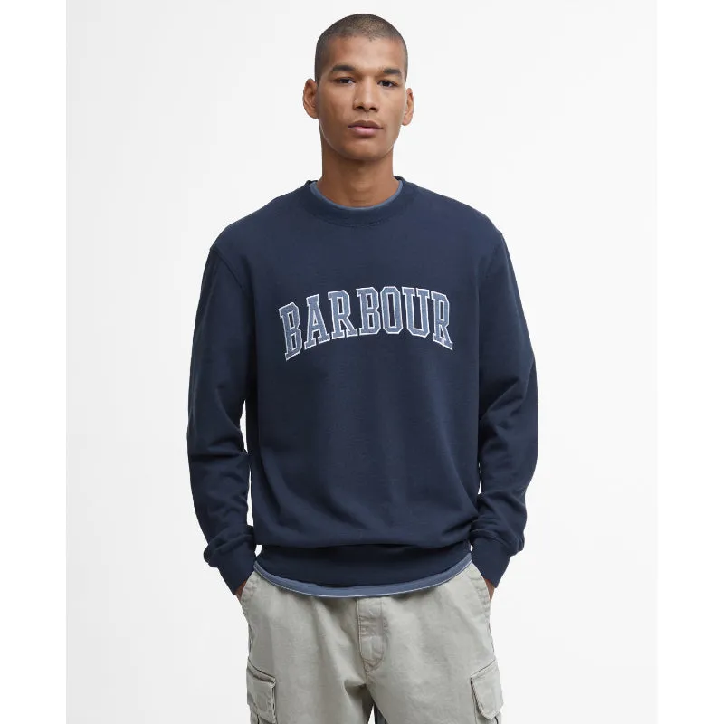 Barbour Skipton Relaxed Fit Crew Neck Mens Sweatshirt - Navy