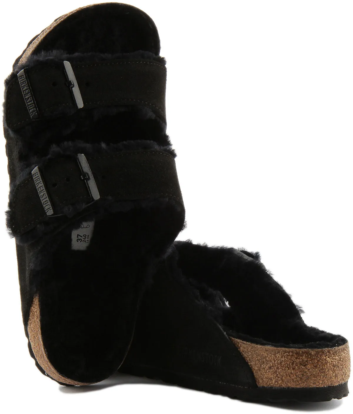 Birkenstock Arizona Shearling Lined In Black | Regular Fit