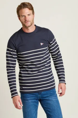 Brakeburn XL Navy Long Sleeve Stripe T-Shirt