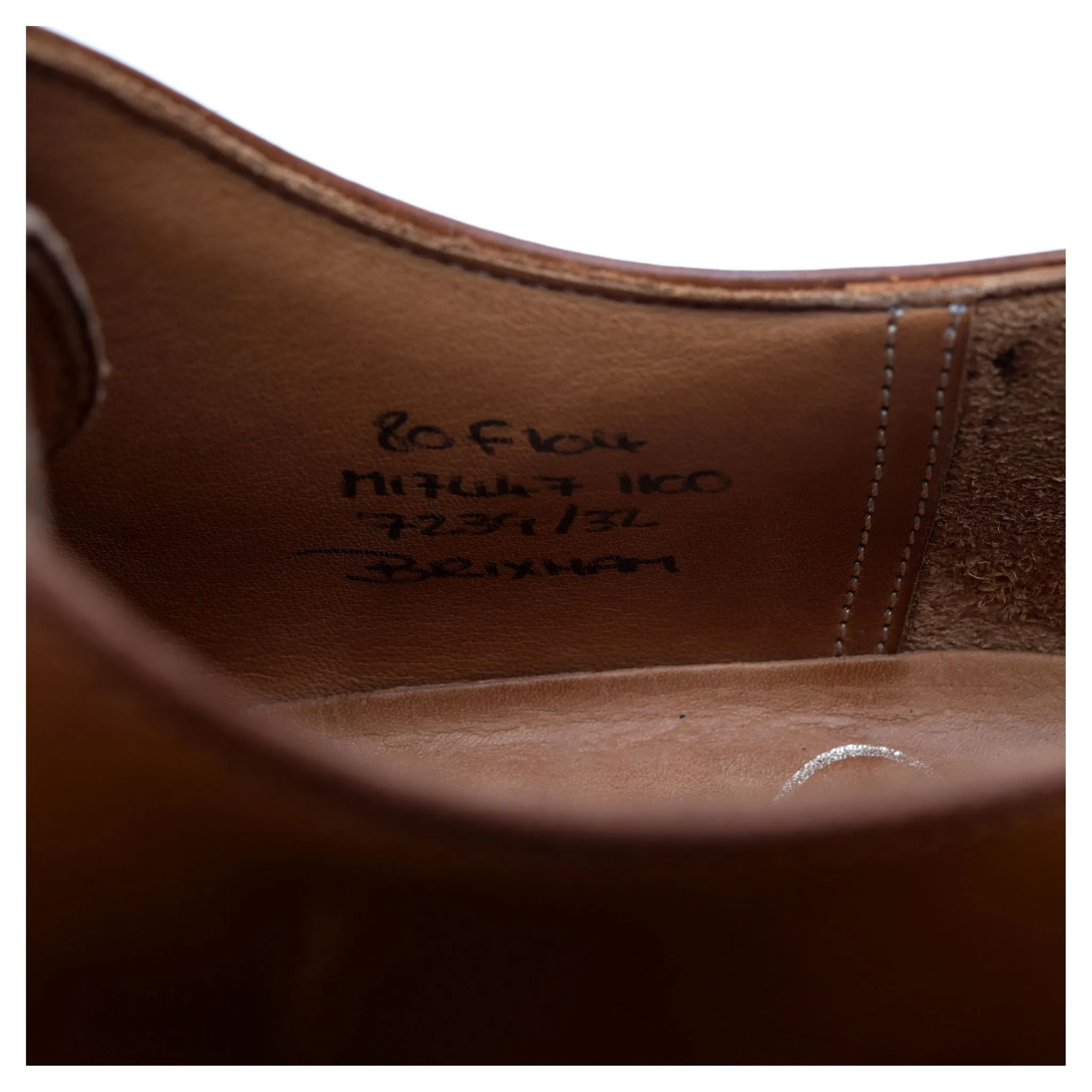 'Brixham' Tan Brown Leather Derby UK 8 F