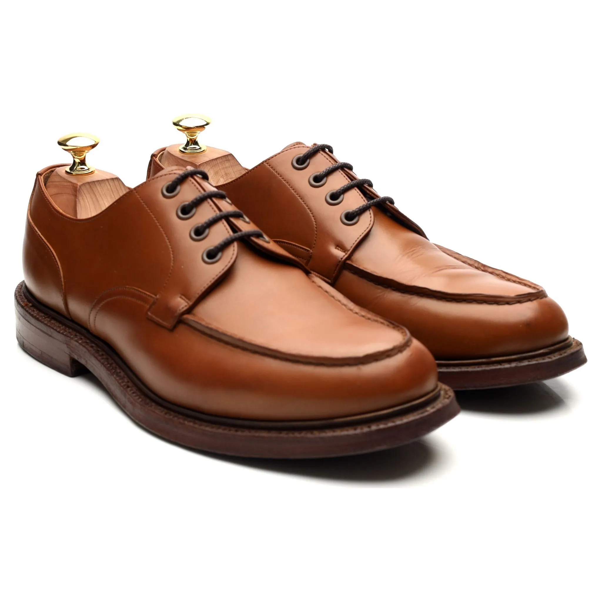 'Brixham' Tan Brown Leather Derby UK 8 F