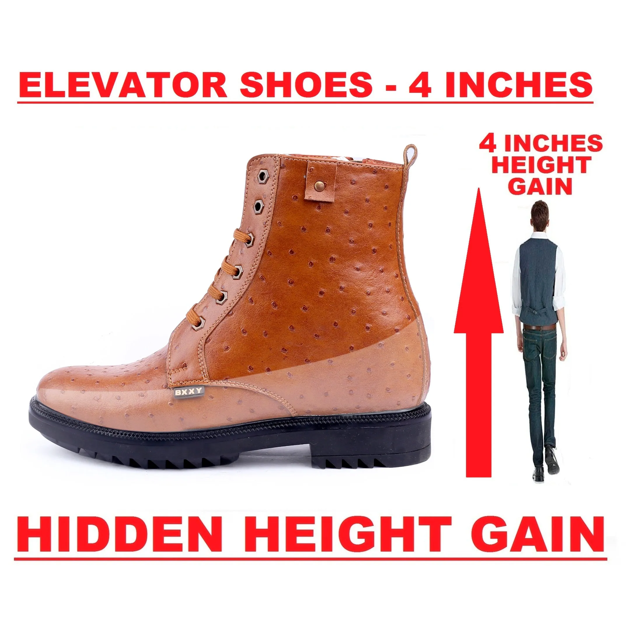 Bxxy New Stylish 4 Inch Hidden Height Increasing Boots