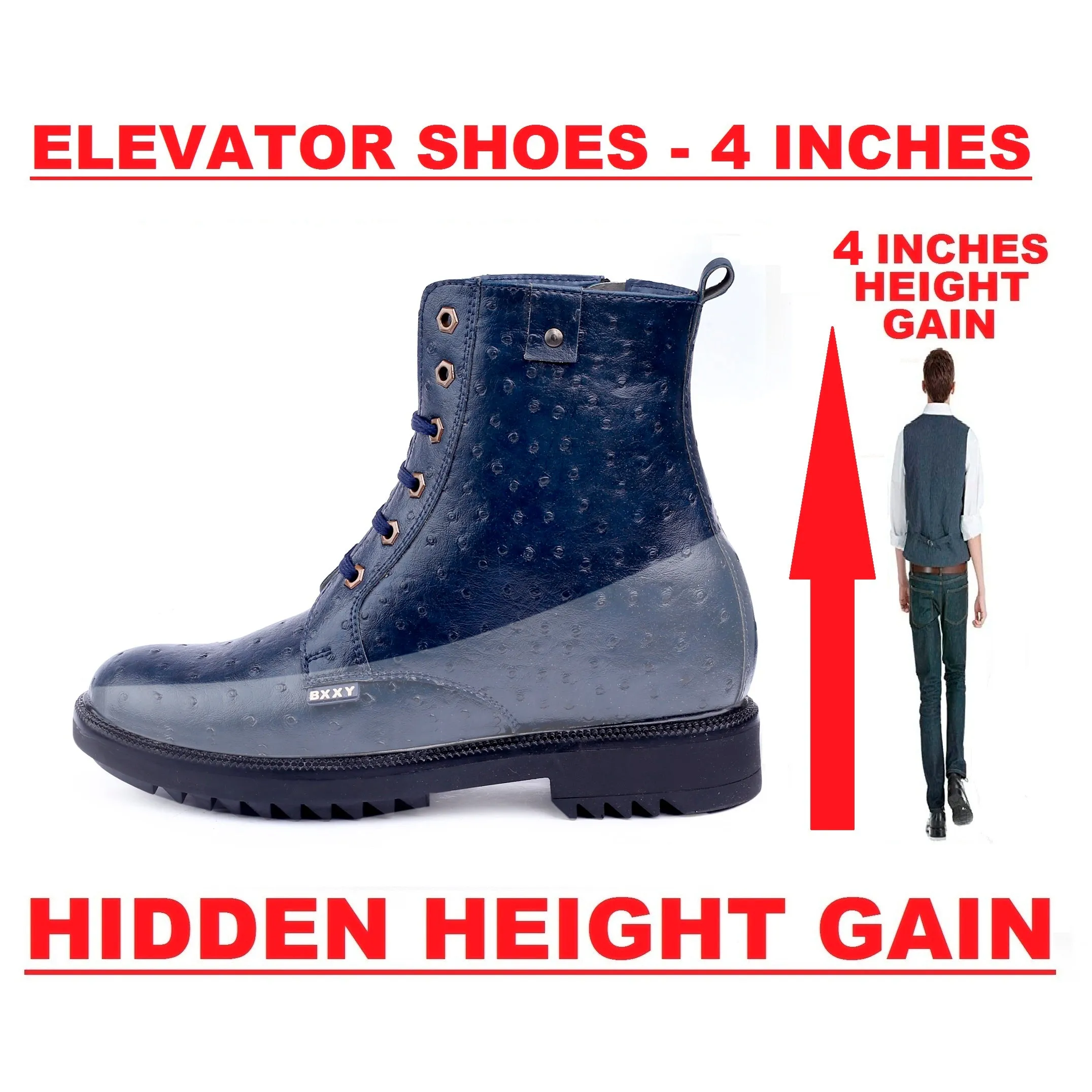 Bxxy New Stylish 4 Inch Hidden Height Increasing Boots