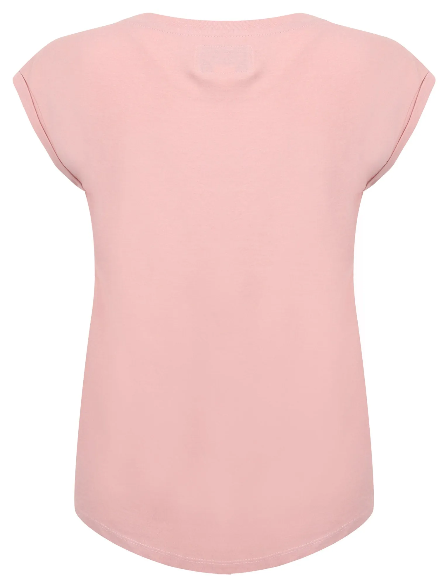 Cariana Cotton T-Shirt with Turn-Up Sleeves In Pink - Tokyo Laundry