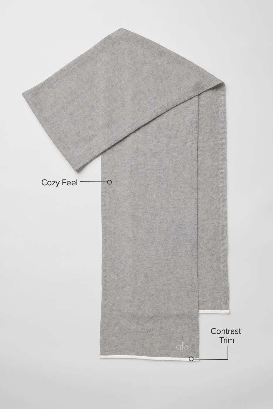 Cashmere Light Frosted Scarf - Light Heather Grey/Ivory