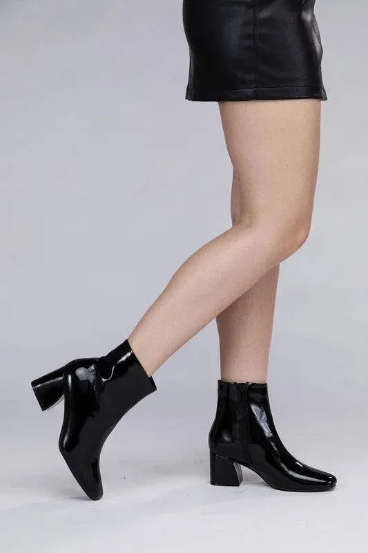 Chic Faux Leather Ankle Boots