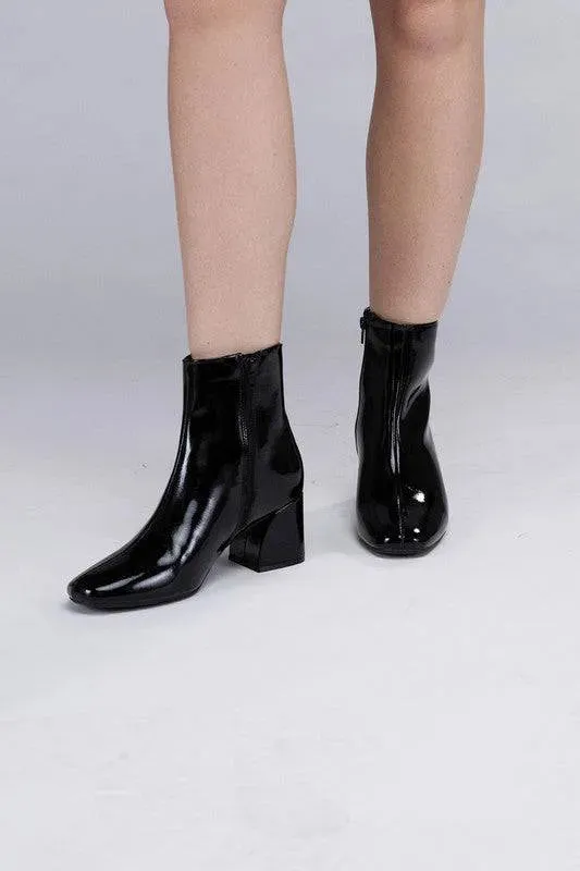 Chic Faux Leather Ankle Boots