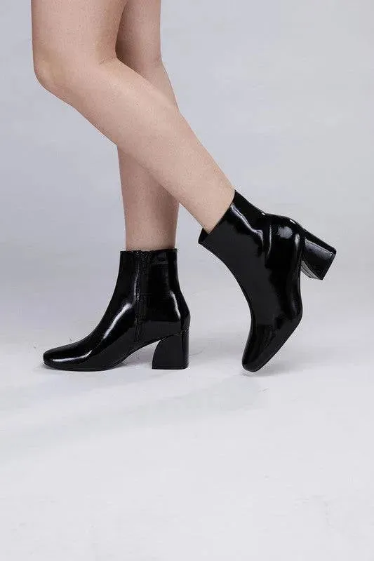 Chic Faux Leather Ankle Boots