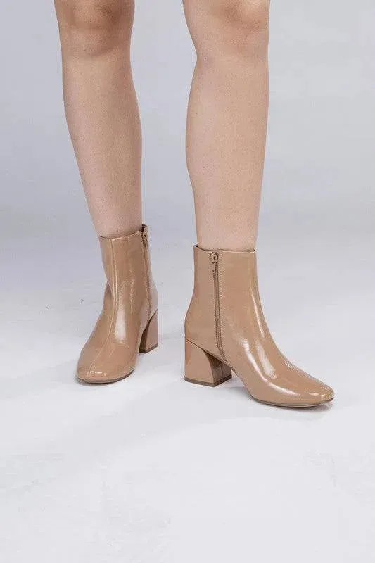 Chic Faux Leather Ankle Boots