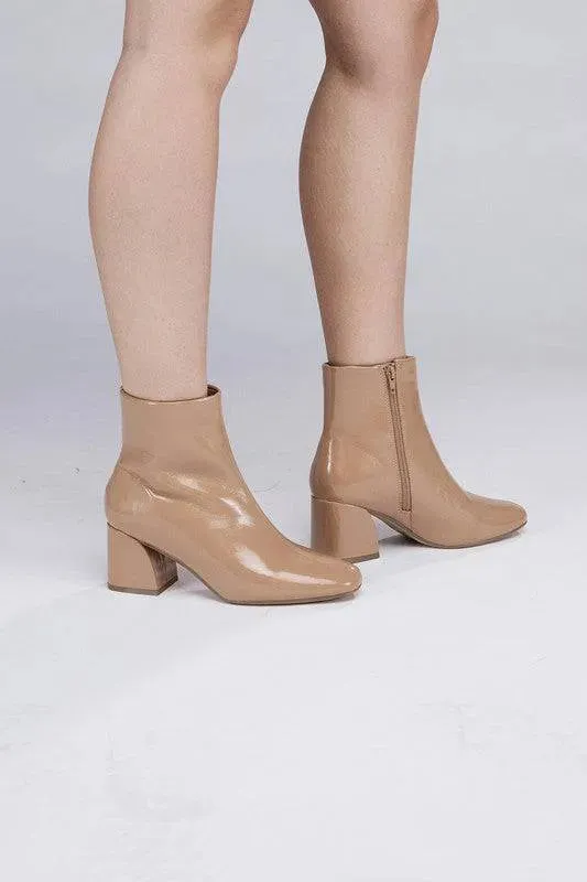 Chic Faux Leather Ankle Boots