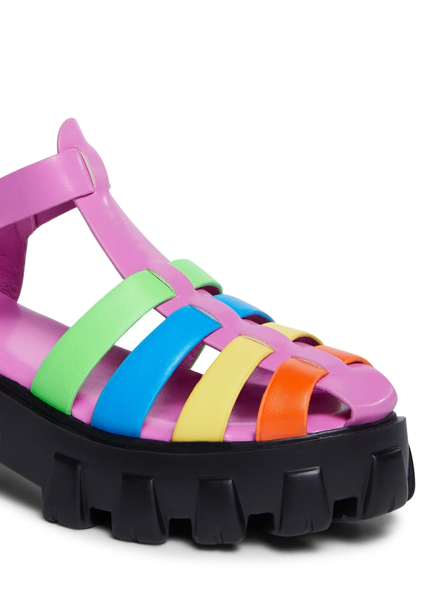 Coastal Comfort Platform Sandals - Multi