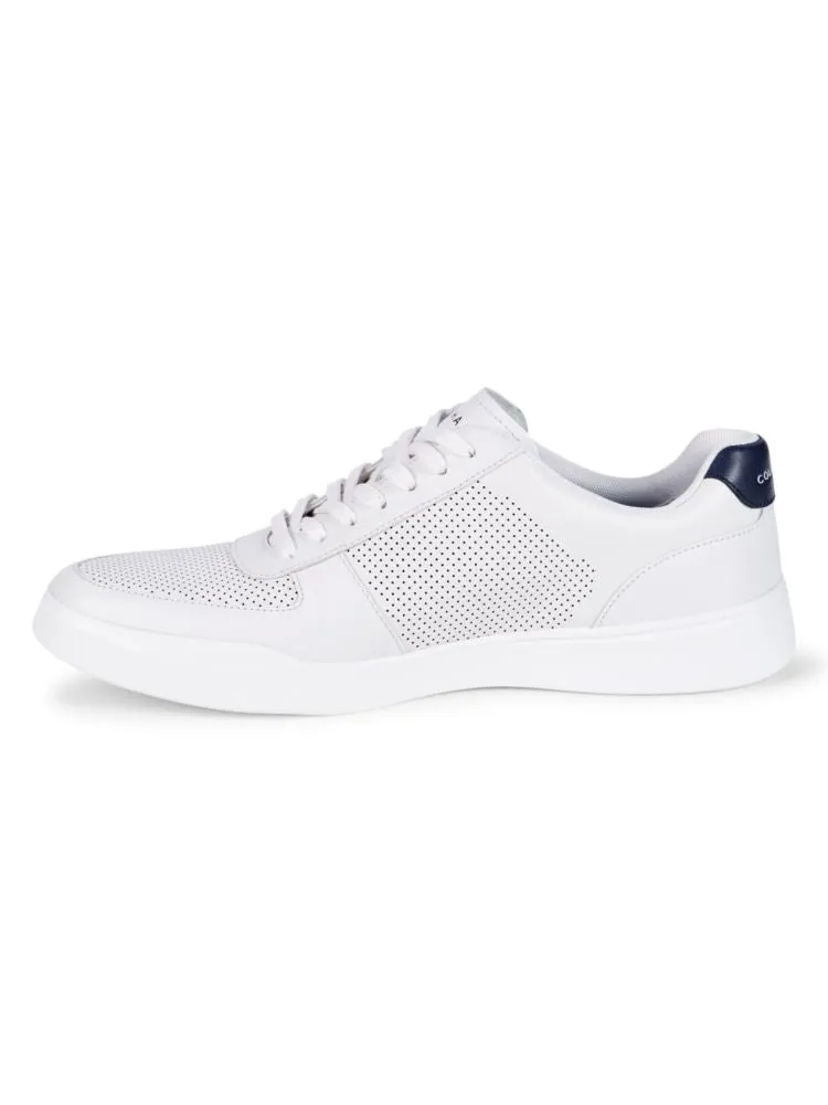 Cole Haan Men's Modern Perforated Leather Sneaker in Optic White