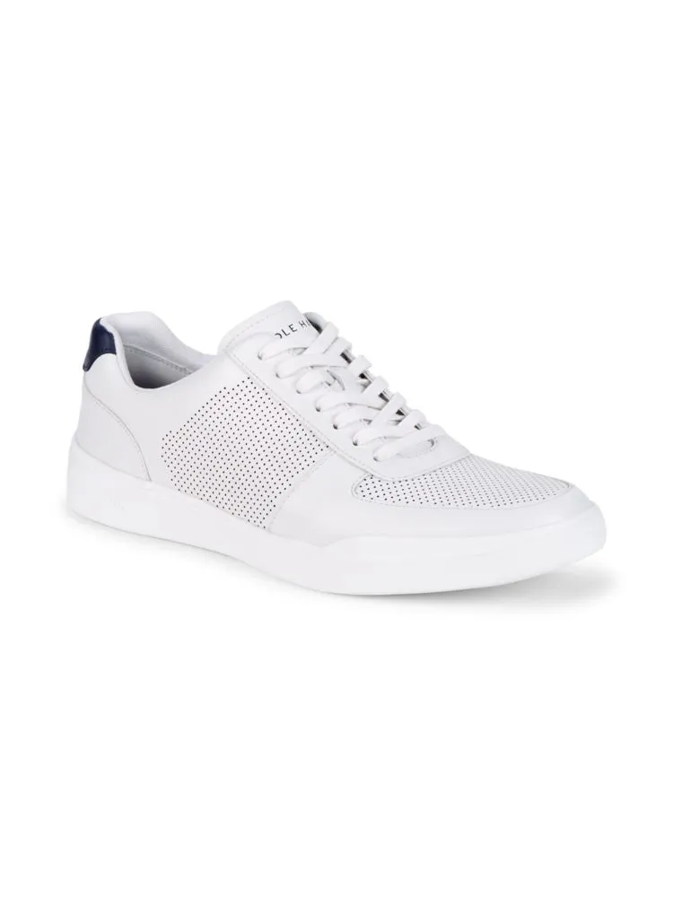 Cole Haan Men's Modern Perforated Leather Sneaker in Optic White