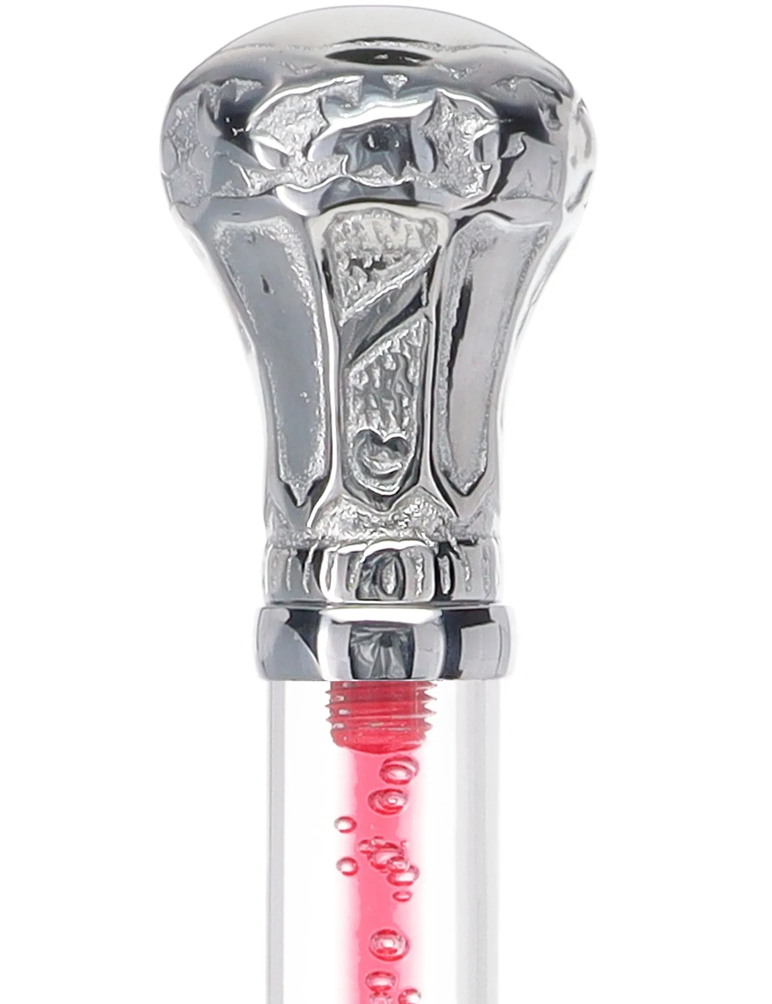 Color Crystal Elegance Chrome Knob Cane with Invisible Acrylic Shaft Options