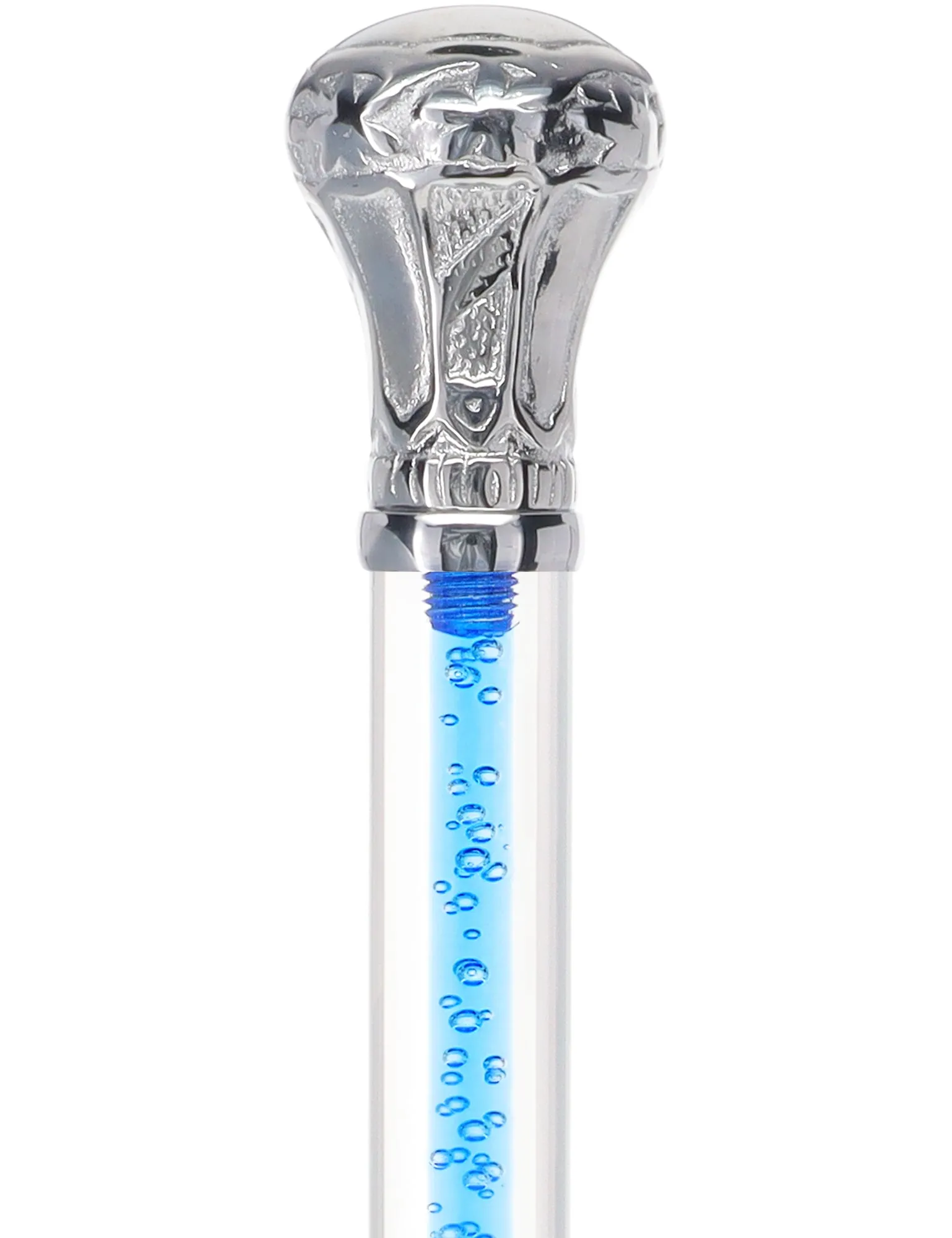 Color Crystal Elegance Chrome Knob Cane with Invisible Acrylic Shaft Options