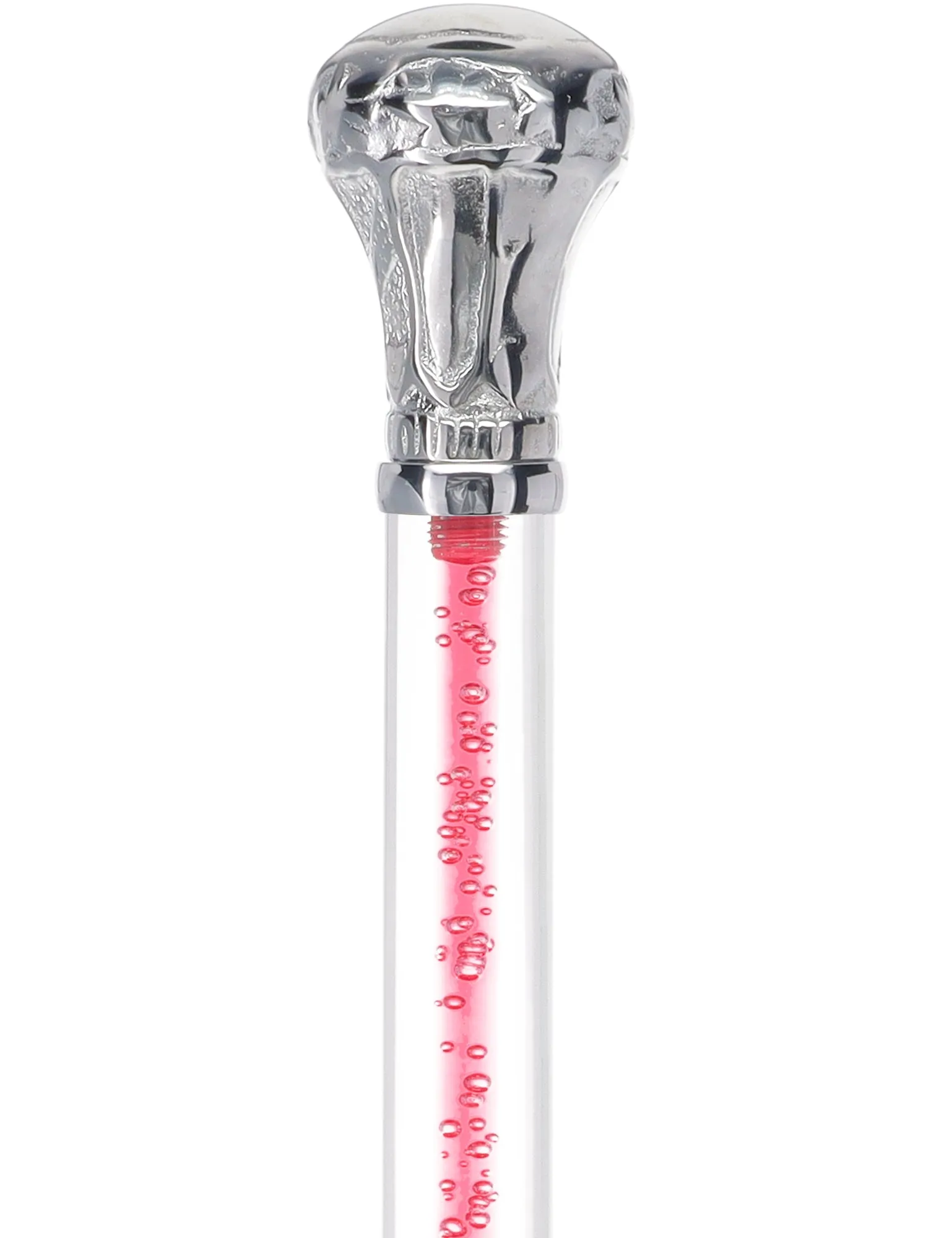 Color Crystal Elegance Chrome Knob Cane with Invisible Acrylic Shaft Options