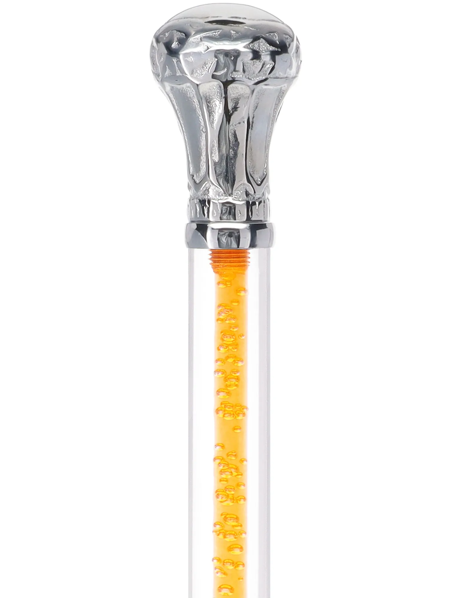 Color Crystal Elegance Chrome Knob Cane with Invisible Acrylic Shaft Options