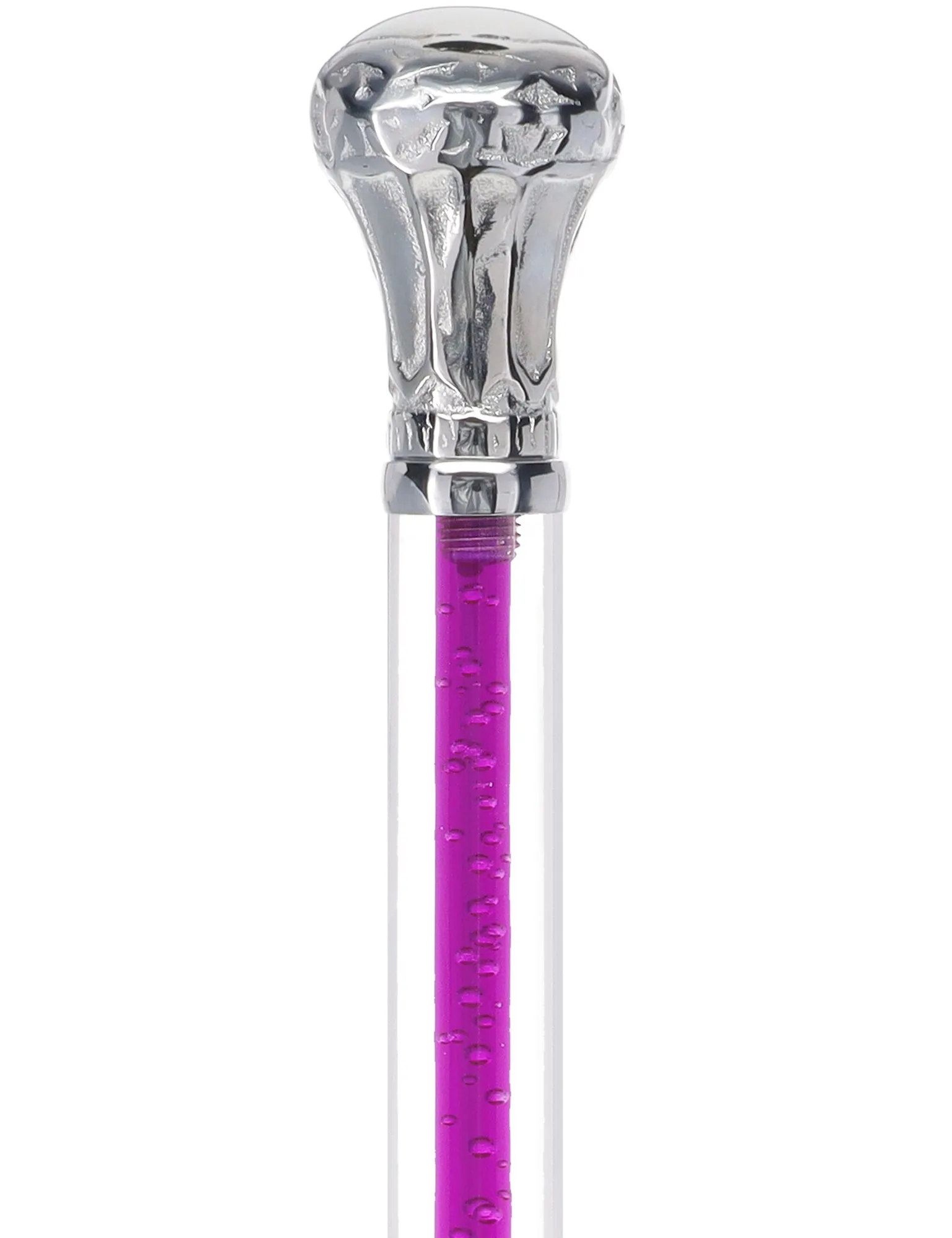 Color Crystal Elegance Chrome Knob Cane with Invisible Acrylic Shaft Options