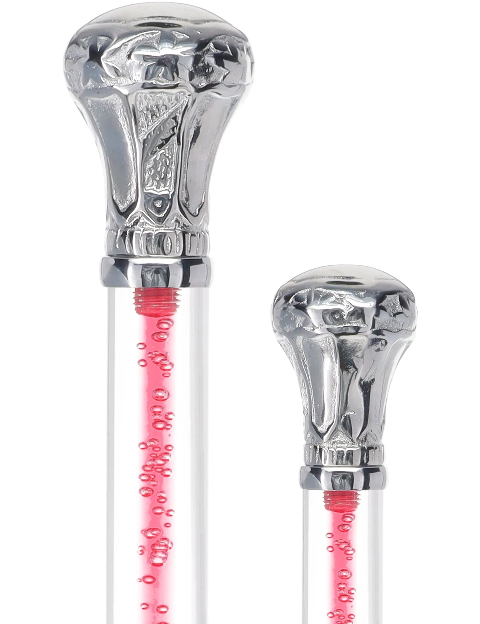 Color Crystal Elegance Chrome Knob Cane with Invisible Acrylic Shaft Options