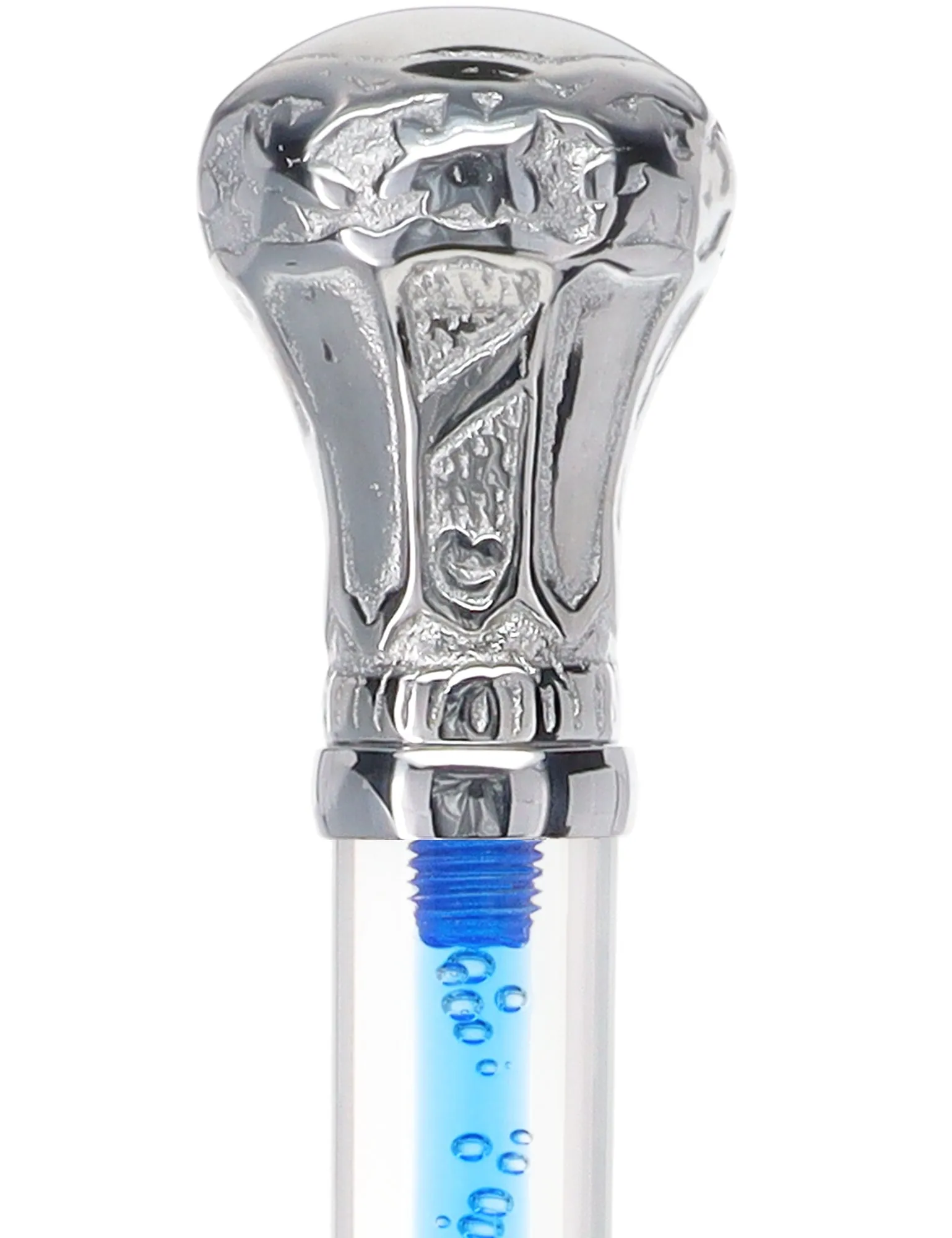 Color Crystal Elegance Chrome Knob Cane with Invisible Acrylic Shaft Options