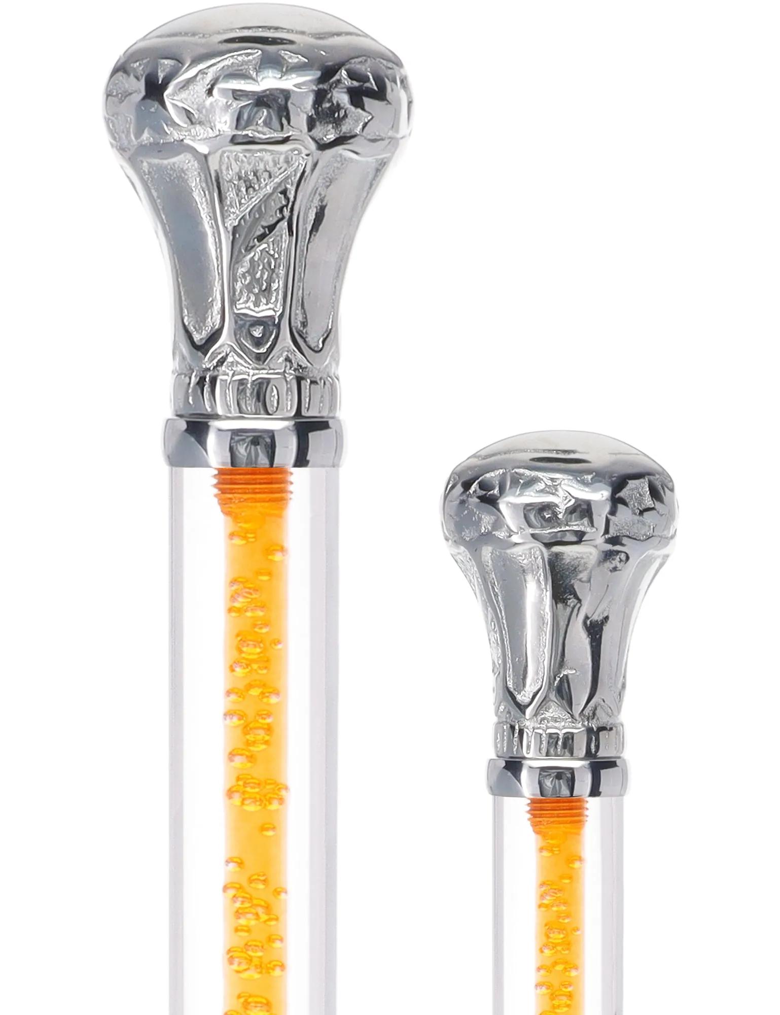 Color Crystal Elegance Chrome Knob Cane with Invisible Acrylic Shaft Options