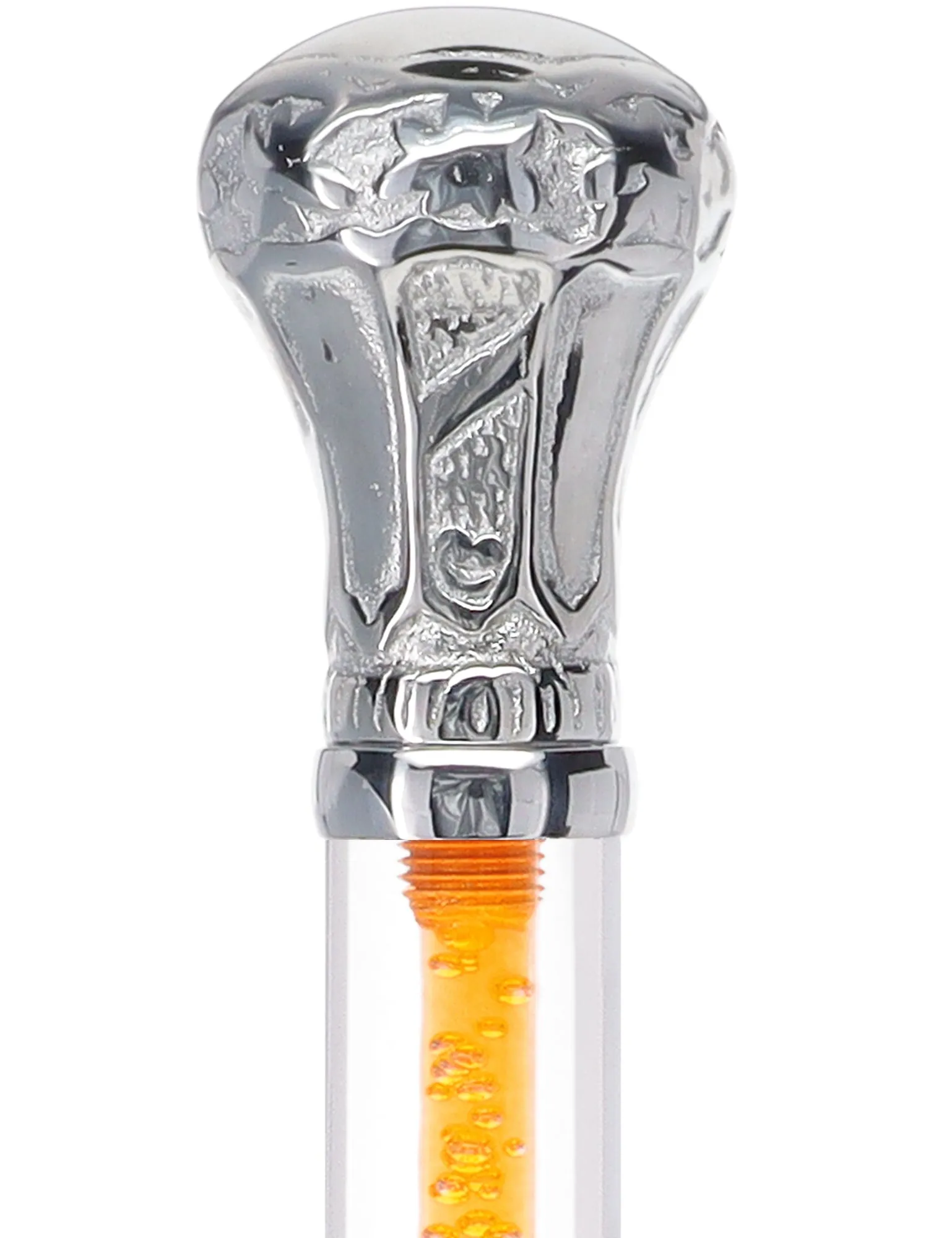 Color Crystal Elegance Chrome Knob Cane with Invisible Acrylic Shaft Options