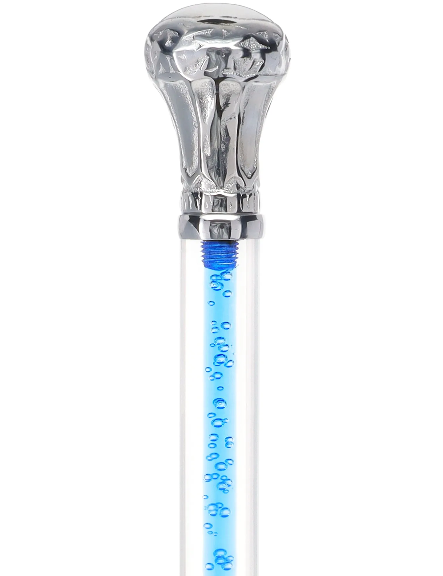 Color Crystal Elegance Chrome Knob Cane with Invisible Acrylic Shaft Options