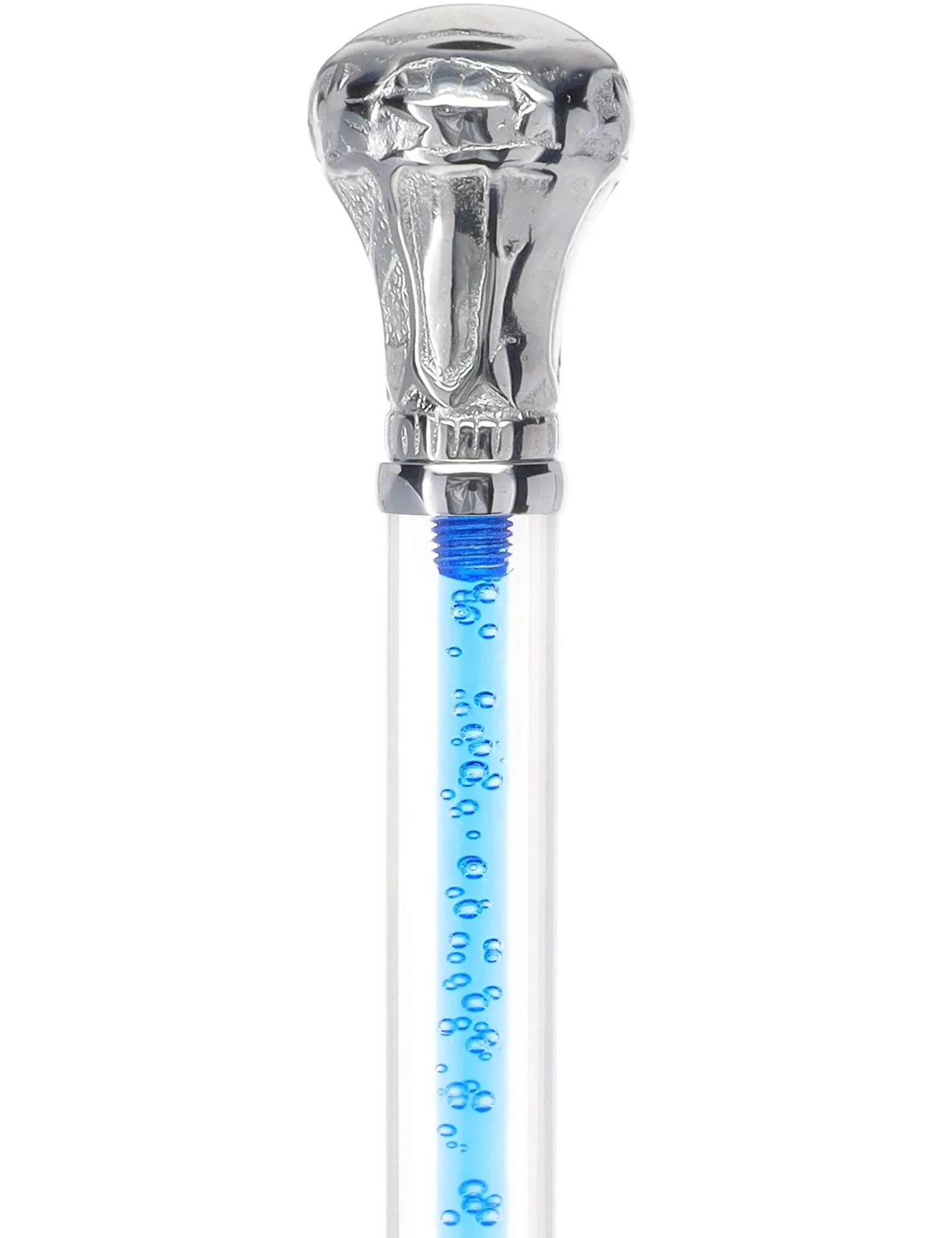 Color Crystal Elegance Chrome Knob Cane with Invisible Acrylic Shaft Options