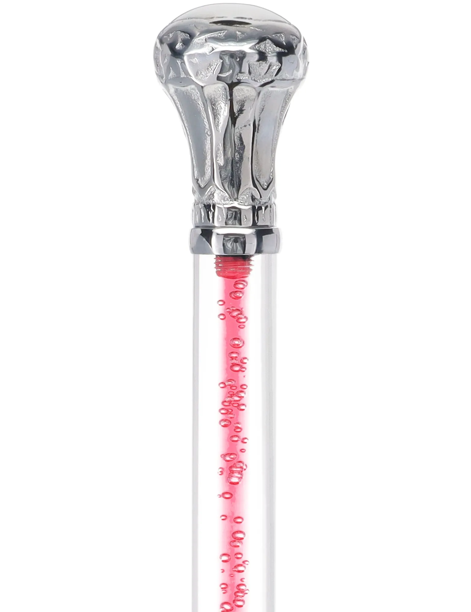 Color Crystal Elegance Chrome Knob Cane with Invisible Acrylic Shaft Options