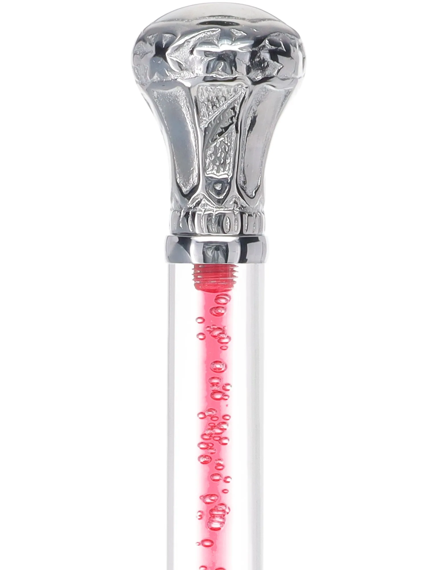 Color Crystal Elegance Chrome Knob Cane with Invisible Acrylic Shaft Options