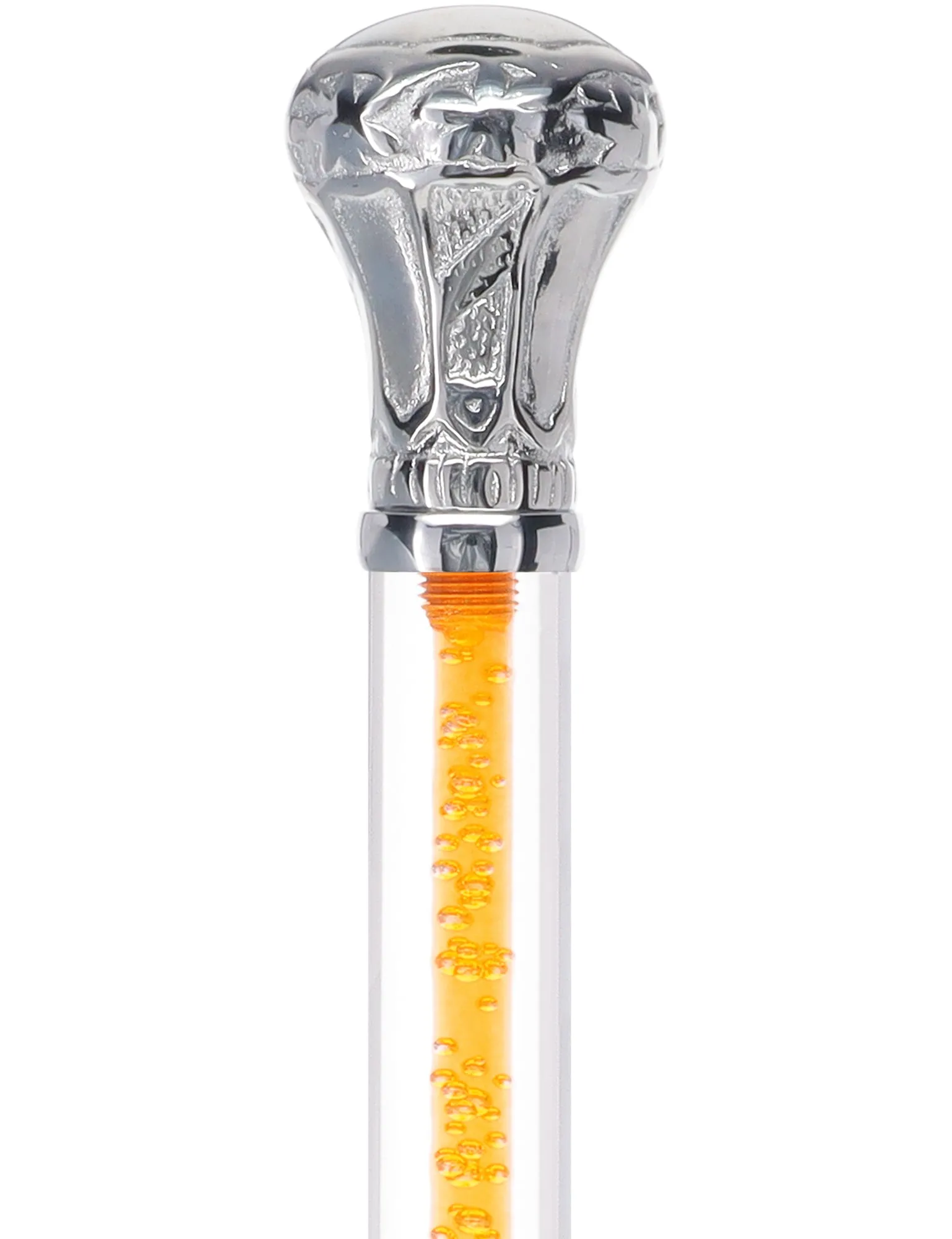 Color Crystal Elegance Chrome Knob Cane with Invisible Acrylic Shaft Options