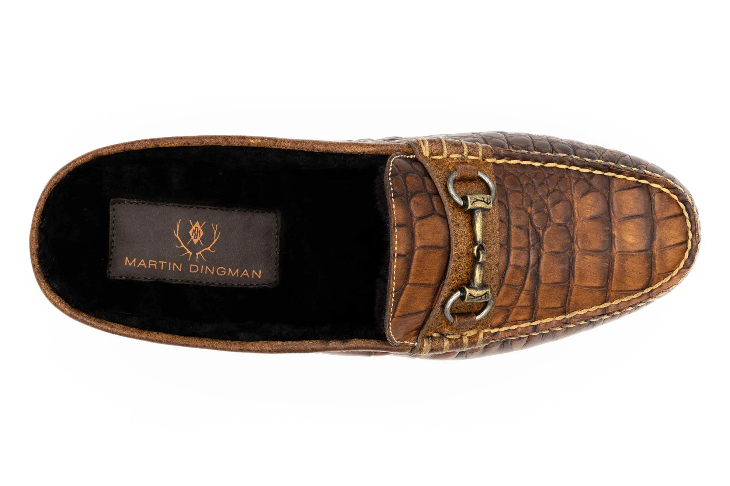 Cozy Country Alligator Grain Horse Bit Slides - Chestnut